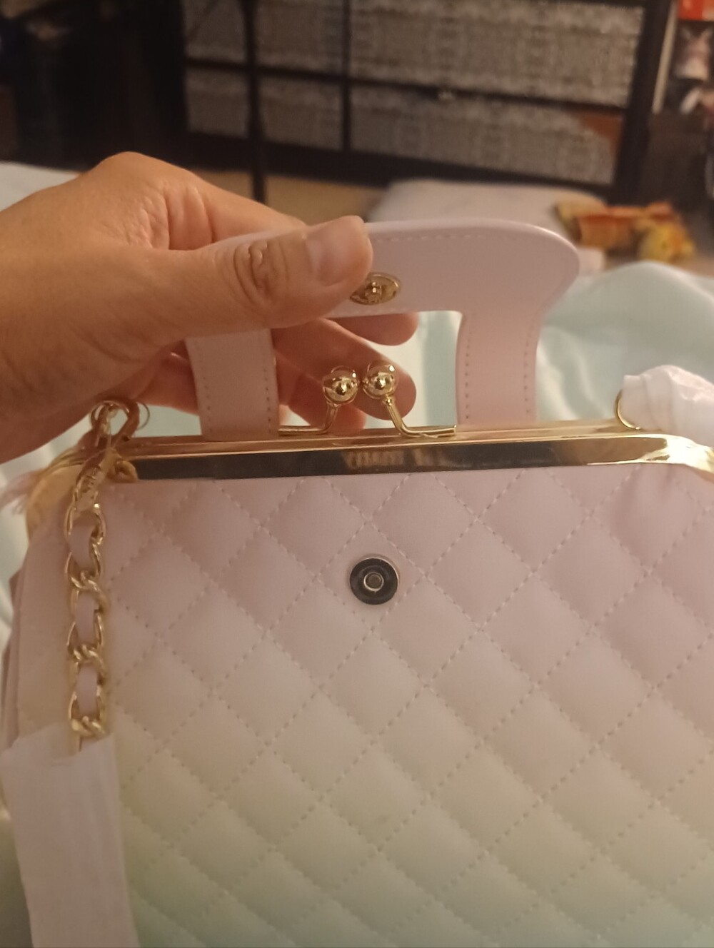 RARE Barbie Quilted Ombre Crossbody in Pastel Pink and Mint - Picture 4 of 6